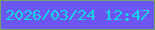 文字の大きさ：4、枠の色：75a46b、背景の色：6b56f0、文字の色：0bd8e3 無料ブログパーツのブログ時計