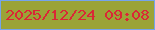 文字の大きさ：2、枠の色：75a4ec、背景の色：9ba337、文字の色：da2736 無料ブログパーツのブログ時計