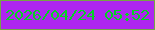 文字の大きさ：5、枠の色：75a645、背景の色：ae26f0、文字の色：06d124 無料ブログパーツのブログ時計