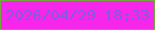 文字の大きさ：2、枠の色：75a83f、背景の色：f627ea、文字の色：825cda 無料ブログパーツのブログ時計