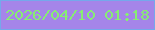 文字の大きさ：2、枠の色：75a8eb、背景の色：a585e9、文字の色：87ed73 無料ブログパーツのブログ時計