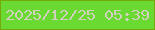 文字の大きさ：3、枠の色：75a909、背景の色：6ad931、文字の色：d1d2bd 無料ブログパーツのブログ時計