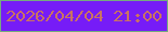 文字の大きさ：1、枠の色：75ab7f、背景の色：761cf7、文字の色：c97362 無料ブログパーツのブログ時計
