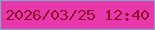 文字の大きさ：3、枠の色：75afc9、背景の色：e938ab、文字の色：8f092b 無料ブログパーツのブログ時計