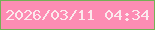 文字の大きさ：5、枠の色：75b056、背景の色：fd8db4、文字の色：fbe9ed 無料ブログパーツのブログ時計