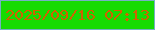 文字の大きさ：2、枠の色：75b0c4、背景の色：16db02、文字の色：d16101 無料ブログパーツのブログ時計