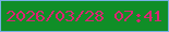 文字の大きさ：1、枠の色：75b0e4、背景の色：108e27、文字の色：db2573 無料ブログパーツのブログ時計