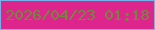 文字の大きさ：2、枠の色：75b1ea、背景の色：de258e、文字の色：74873f 無料ブログパーツのブログ時計