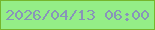 文字の大きさ：5、枠の色：75b62d、背景の色：94ee87、文字の色：8894b9 無料ブログパーツのブログ時計