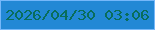 文字の大きさ：3、枠の色：75b7f9、背景の色：2288d5、文字の色：096d5b 無料ブログパーツのブログ時計