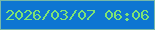 文字の大きさ：4、枠の色：75b9aa、背景の色：0d76d2、文字の色：7de375 無料ブログパーツのブログ時計