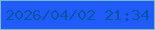 文字の大きさ：2、枠の色：75bbca、背景の色：215bfb、文字の色：0355ad 無料ブログパーツのブログ時計