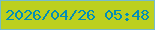 文字の大きさ：1、枠の色：75bcca、背景の色：bcd01e、文字の色：028eb6 無料ブログパーツのブログ時計
