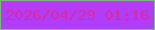 文字の大きさ：5、枠の色：75bf6d、背景の色：b13cf9、文字の色：dc2aa2 無料ブログパーツのブログ時計