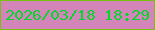 文字の大きさ：1、枠の色：75c10d、背景の色：d385b9、文字の色：04d72b 無料ブログパーツのブログ時計