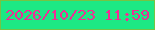 文字の大きさ：1、枠の色：75c443、背景の色：1de884、文字の色：f02d95 無料ブログパーツのブログ時計