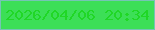 文字の大きさ：4、枠の色：75c5b4、背景の色：3cdf57、文字の色：20d726 無料ブログパーツのブログ時計