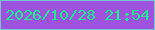 文字の大きさ：4、枠の色：75c6d3、背景の色：9d53dd、文字の色：0ef597 無料ブログパーツのブログ時計