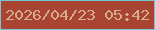 文字の大きさ：1、枠の色：75c8d1、背景の色：aa4432、文字の色：d5ad8e 無料ブログパーツのブログ時計