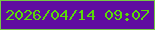 文字の大きさ：2、枠の色：75c944、背景の色：600ca0、文字の色：59db09 無料ブログパーツのブログ時計