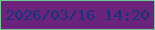 文字の大きさ：5、枠の色：75ca94、背景の色：6b237b、文字の色：15357a 無料ブログパーツのブログ時計