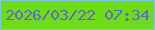 文字の大きさ：3、枠の色：75cbf4、背景の色：6edc17、文字の色：6367c8 無料ブログパーツのブログ時計