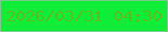 文字の大きさ：1、枠の色：75cd87、背景の色：0fed38、文字の色：54c022 無料ブログパーツのブログ時計