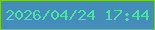 文字の大きさ：5、枠の色：75d026、背景の色：448dba、文字の色：4ee1a6 無料ブログパーツのブログ時計