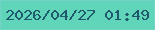 文字の大きさ：2、枠の色：75d2c6、背景の色：60d5b9、文字の色：1e596c 無料ブログパーツのブログ時計