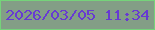 文字の大きさ：1、枠の色：75d37a、背景の色：839e86、文字の色：673ad2 無料ブログパーツのブログ時計