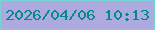 文字の大きさ：5、枠の色：75d3d7、背景の色：adaae0、文字の色：028988 無料ブログパーツのブログ時計