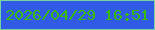 文字の大きさ：1、枠の色：75d5a1、背景の色：315ae6、文字の色：37bc0b 無料ブログパーツのブログ時計