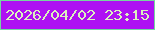 文字の大きさ：1、枠の色：75d6a0、背景の色：ae11f3、文字の色：dbf2bf 無料ブログパーツのブログ時計