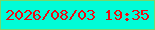 文字の大きさ：3、枠の色：75d76c、背景の色：01fcd7、文字の色：ef0a11 無料ブログパーツのブログ時計