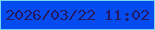 文字の大きさ：2、枠の色：75d7ed、背景の色：044cf0、文字の色：231b66 無料ブログパーツのブログ時計