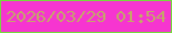 文字の大きさ：2、枠の色：75da3d、背景の色：f635d0、文字の色：c5a56a 無料ブログパーツのブログ時計