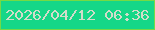 文字の大きさ：4、枠の色：75da45、背景の色：15d788、文字の色：d1dcca 無料ブログパーツのブログ時計
