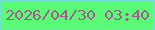 文字の大きさ：2、枠の色：75dedc、背景の色：5afc77、文字の色：a25c8e 無料ブログパーツのブログ時計