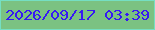 文字の大きさ：5、枠の色：75dfc3、背景の色：7bc282、文字の色：3619f4 無料ブログパーツのブログ時計