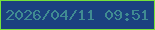 文字の大きさ：4、枠の色：75e23a、背景の色：1b417f、文字の色：408b92 無料ブログパーツのブログ時計