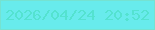 文字の大きさ：2、枠の色：75e2d1、背景の色：68ebec、文字の色：54e2d0 無料ブログパーツのブログ時計