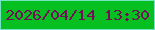 文字の大きさ：1、枠の色：75e4c1、背景の色：06c021、文字の色：750e59 無料ブログパーツのブログ時計