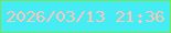 文字の大きさ：2、枠の色：75e557、背景の色：46ecf4、文字の色：fbc6b6 無料ブログパーツのブログ時計