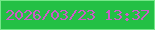 文字の大きさ：5、枠の色：75e789、背景の色：23c045、文字の色：cb5bc7 無料ブログパーツのブログ時計