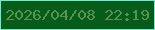 文字の大きさ：3、枠の色：75e7d2、背景の色：075b1b、文字の色：57954f 無料ブログパーツのブログ時計