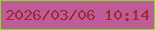 文字の大きさ：5、枠の色：75e81c、背景の色：bf5c97、文字の色：9e2b32 無料ブログパーツのブログ時計