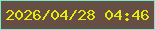 文字の大きさ：5、枠の色：75e9c8、背景の色：664e44、文字の色：e4ec08 無料ブログパーツのブログ時計