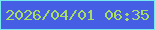 文字の大きさ：3、枠の色：75e9ed、背景の色：465ee3、文字の色：a7dd65 無料ブログパーツのブログ時計