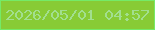 文字の大きさ：1、枠の色：75ea67、背景の色：88cb35、文字の色：a2df8e 無料ブログパーツのブログ時計