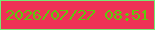 文字の大きさ：2、枠の色：75ea73、背景の色：ee3256、文字の色：5dc80c 無料ブログパーツのブログ時計